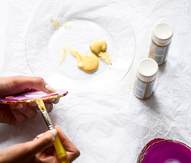 DIY: GOLD RIM PINT AGATE SLICES @NAVKBRARBLOG || NAVKBRAR.BLOGSPOT.COM