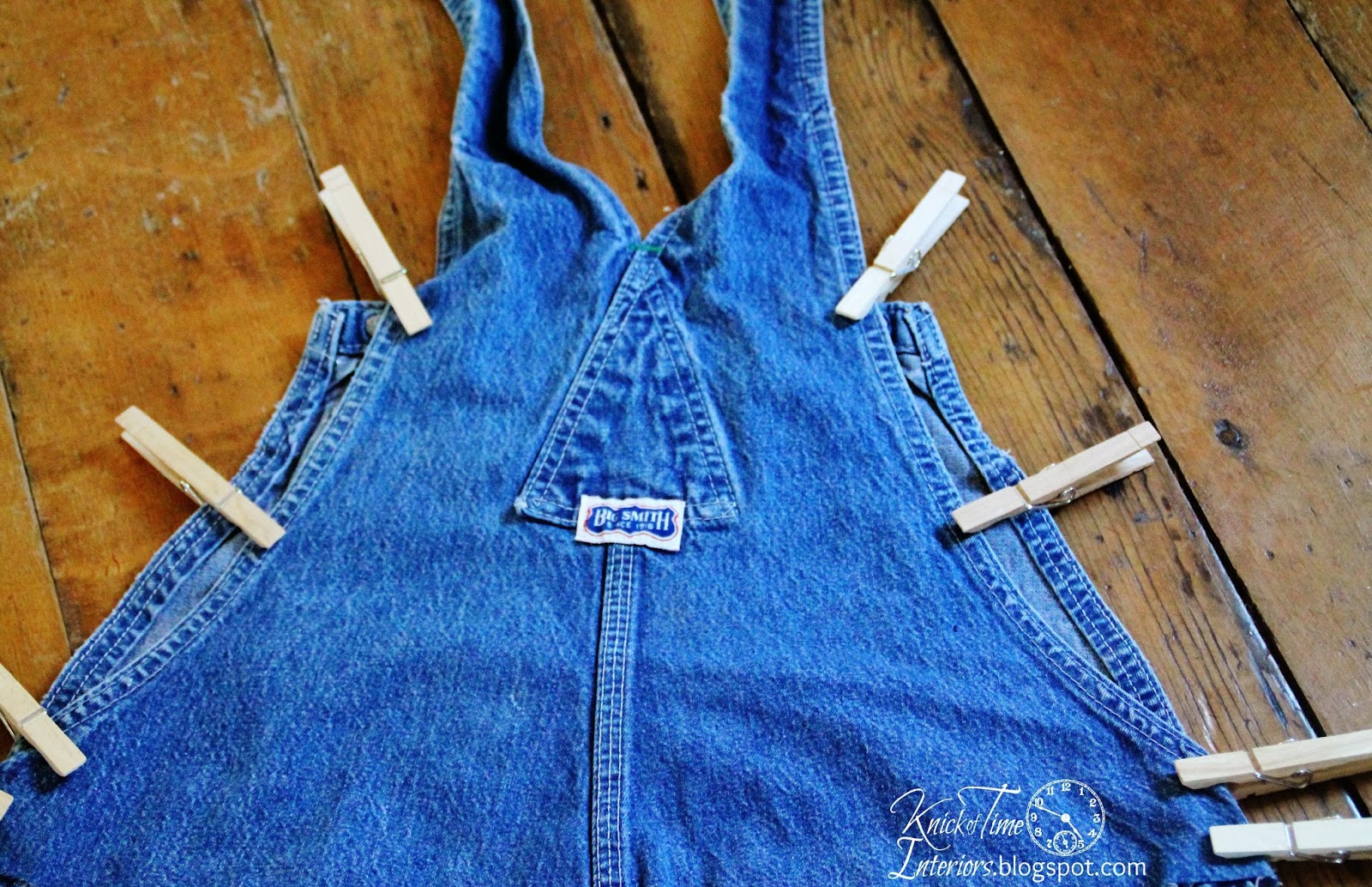 Repurposed Overalls Autumn Wall Pocket Alternative Wreath Knick of Time