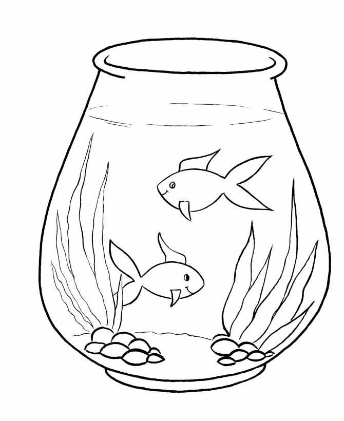 Kids Page: Simple Shapes Fish Coloring Pages