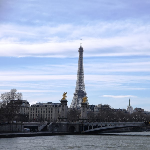 View of Eiffel Tower and the Seine in Paris