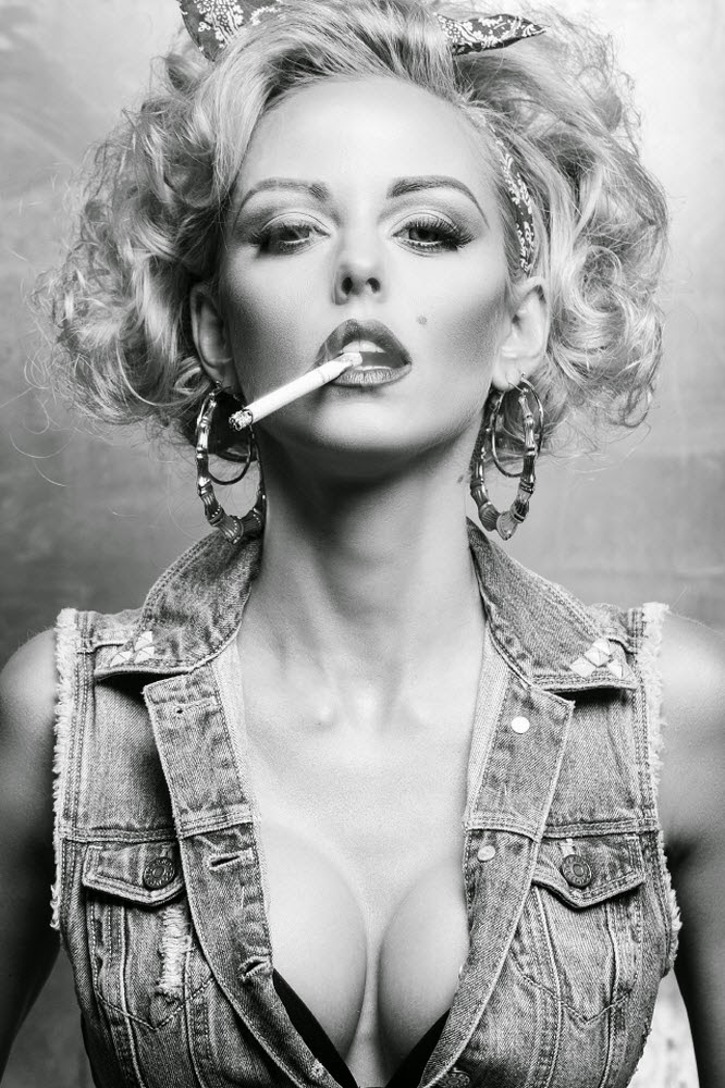 Blonde Smoking