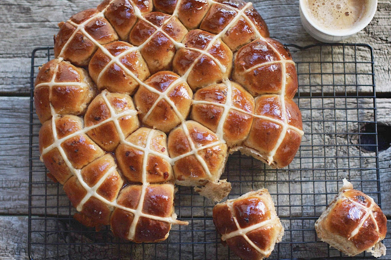 Milk and Honey Apple and Cinnamon Hot Cross Buns