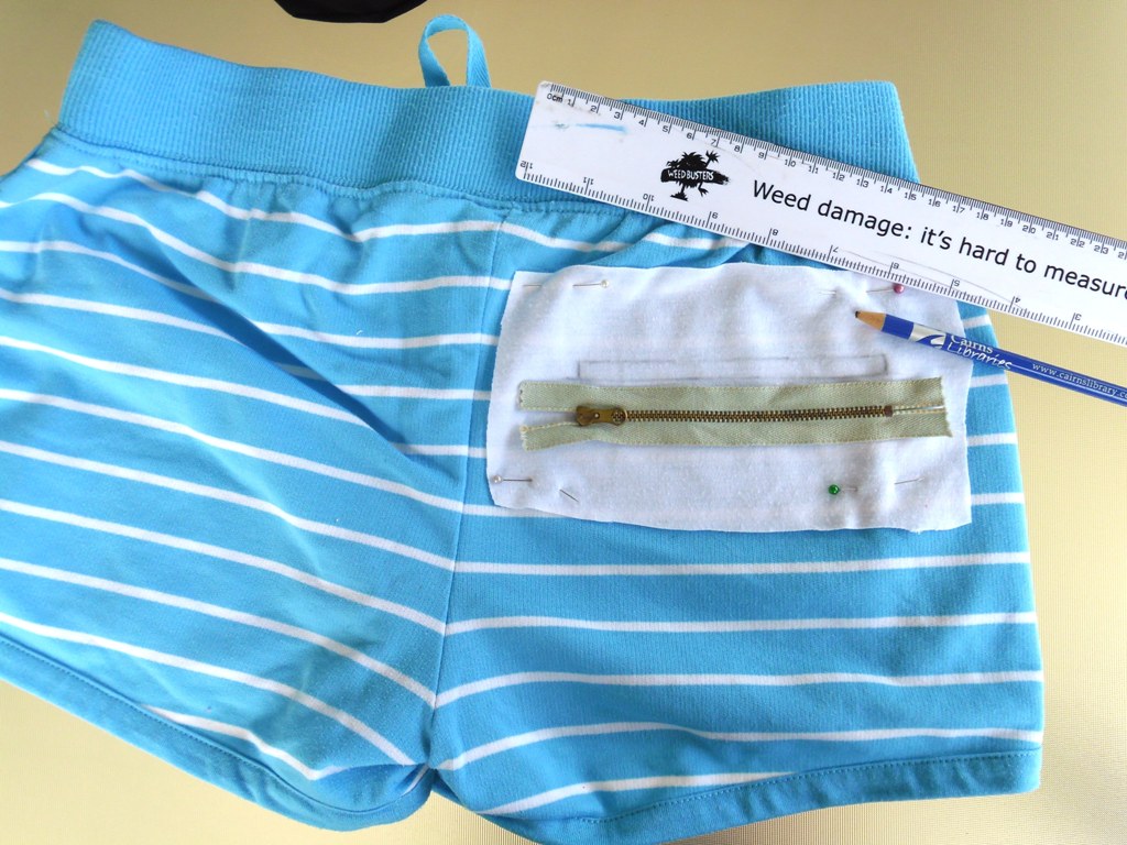 Creating my way to Success How to add a zip pocket to shorts in 5 easy