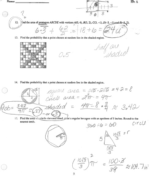 glencoe geometry chapter 11 quiz answers