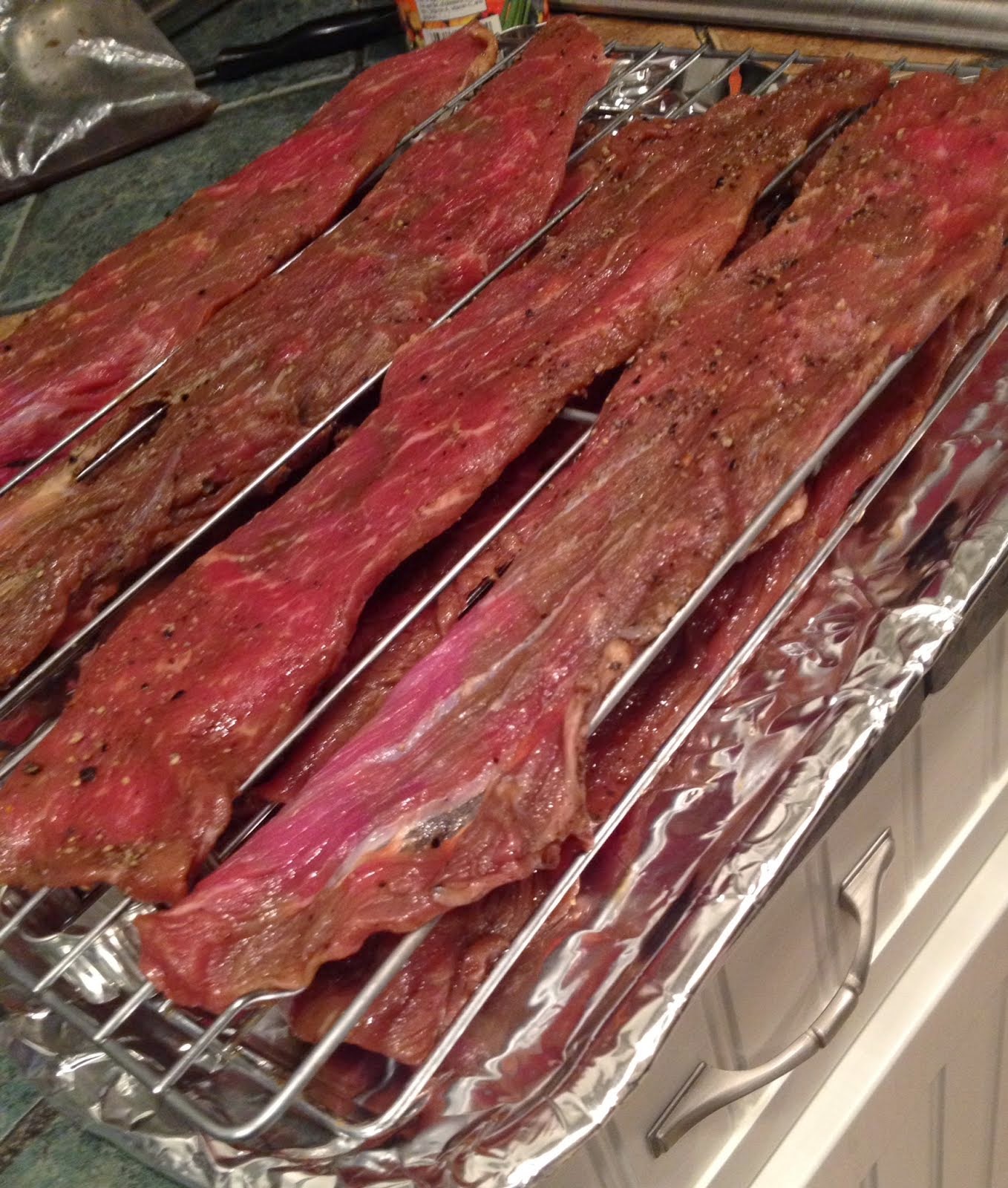 Beef jerky going in the oven Perfectly Amusing