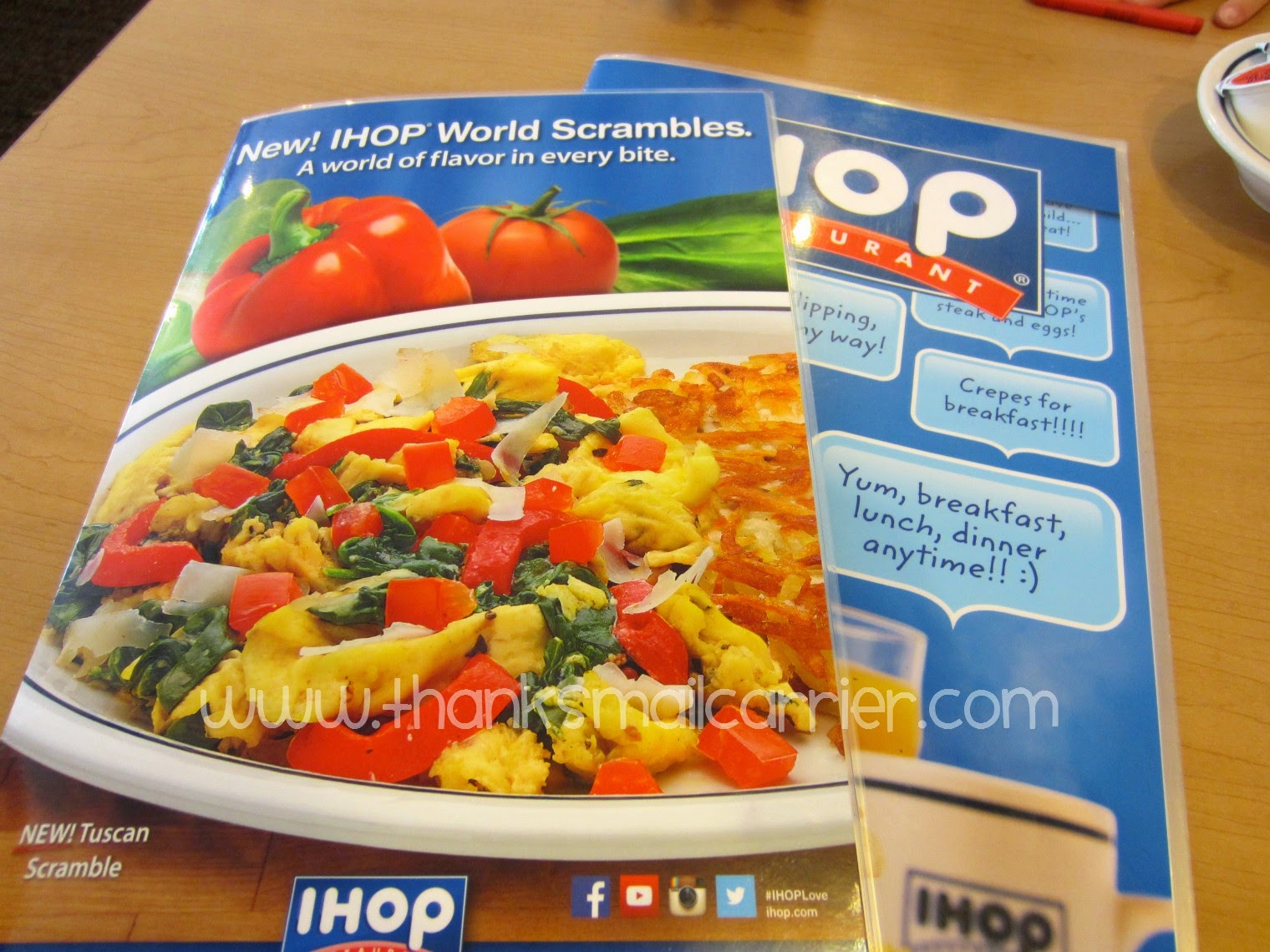 IHOP menu