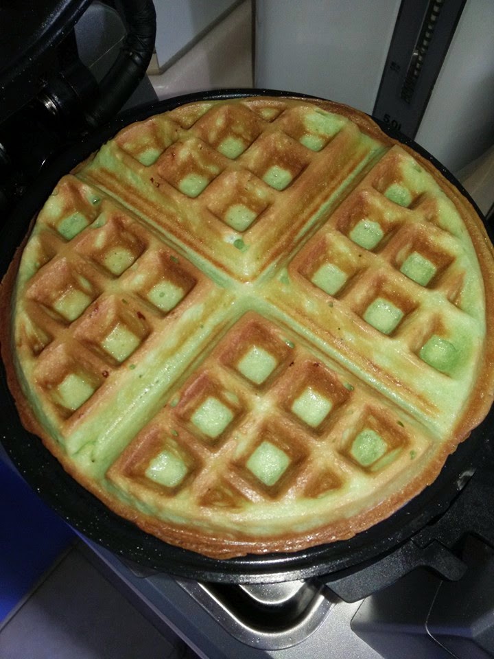 Pandan Waffles by Joey Foo Baking's Corner