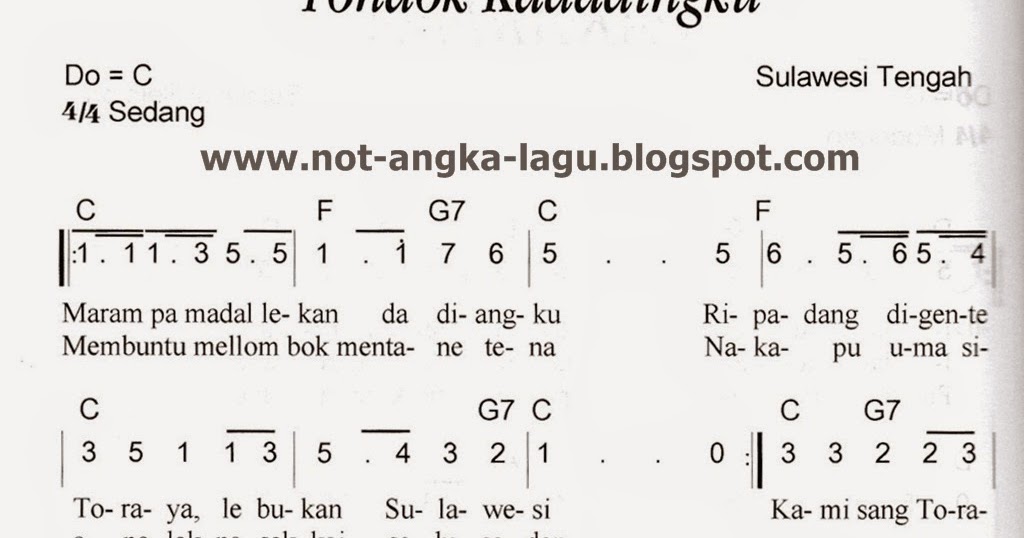 Not Angka Tondok Kadadingku Kumpulan Not Angka Lagu Not Angka Tondok Kadadingku Kumpulan Not Angka Lagu