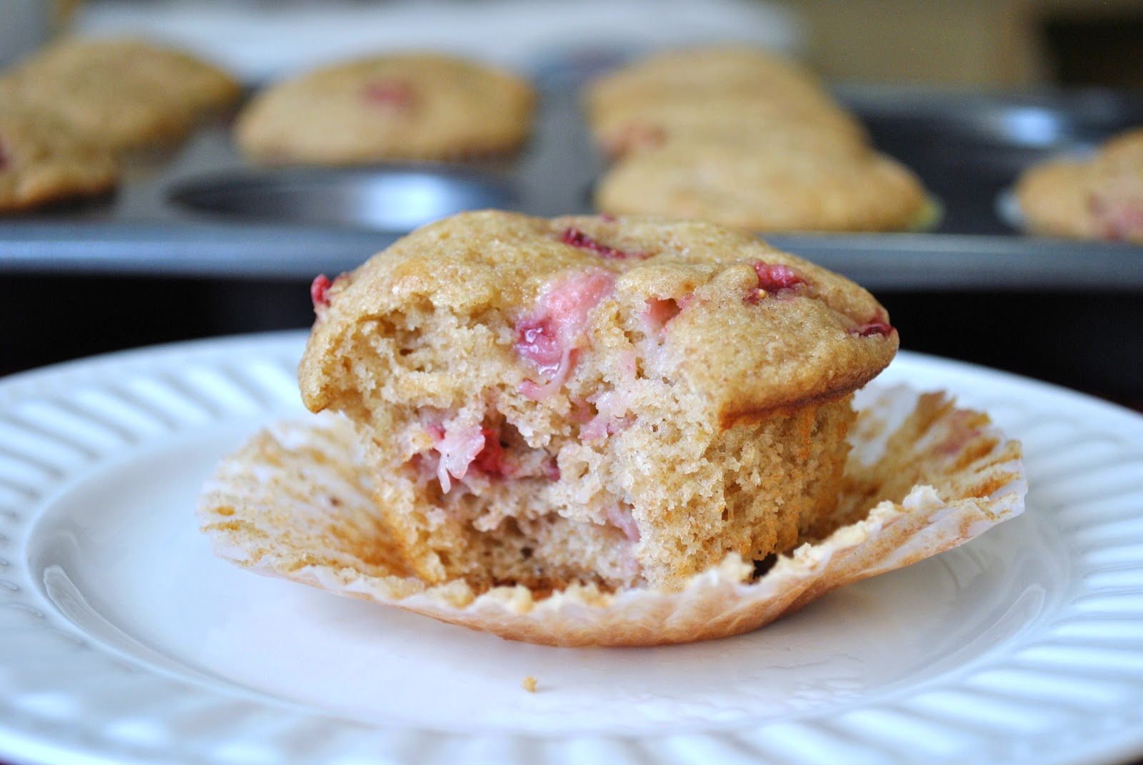 Kristin in Her Kitchen Strawberry Almond Yogurt Muffins