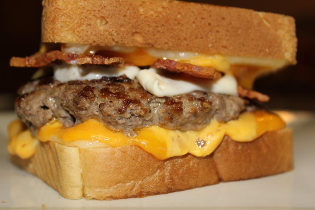 Make Mine Beef: Grilled cheese bacon burger