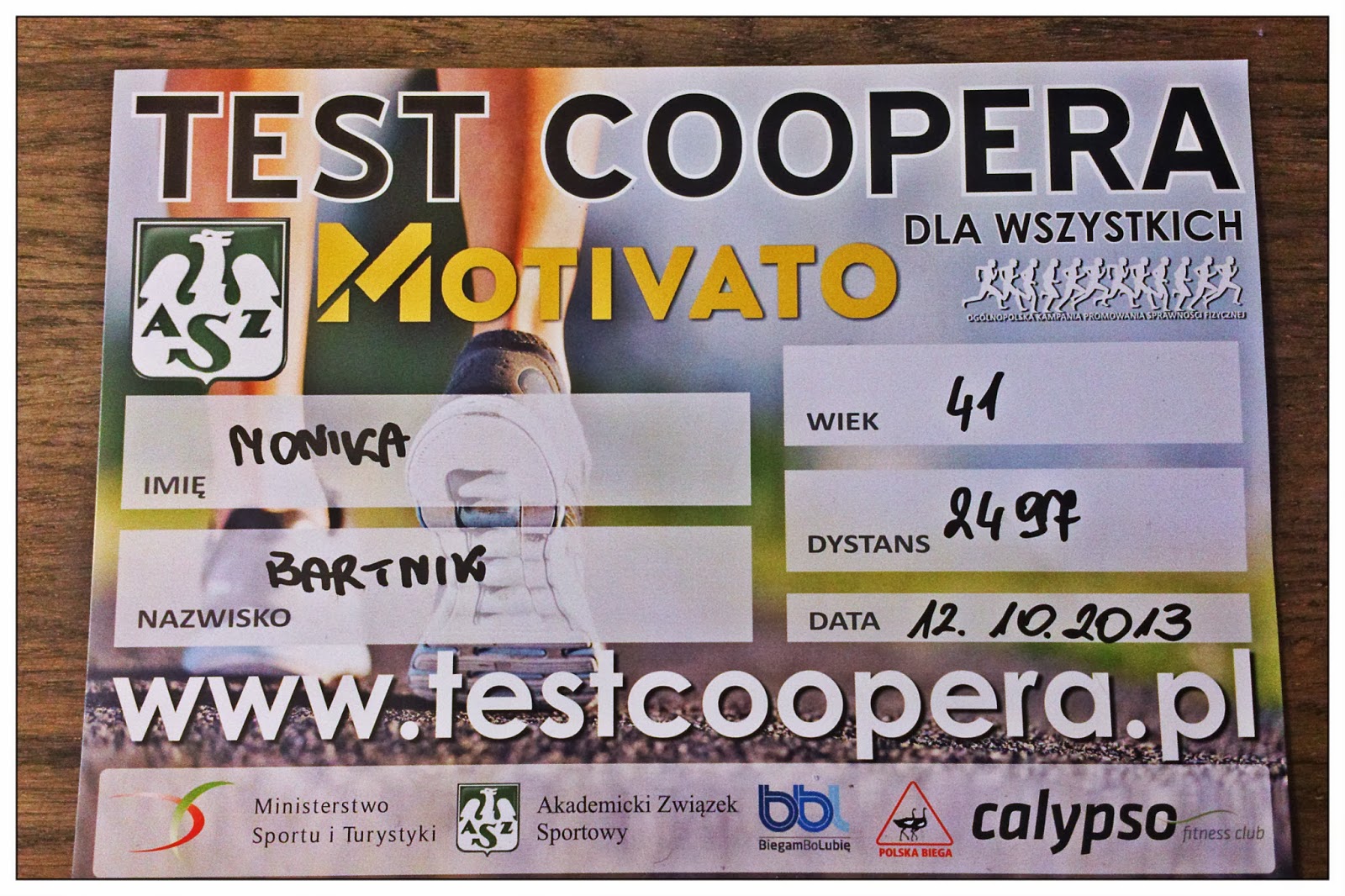 bieg_a_my. osobiście o bieganiu Test Coopera