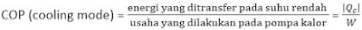 koefisien kinerja (coefficient of performance/COP)
