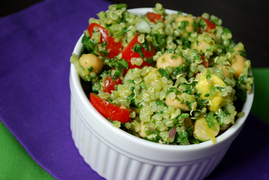 Hearty Helpings Avocado Quinoa Salad with Chickpeas
