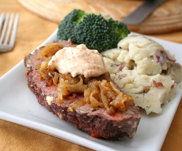 Andouille Beef Meatloaf with Cajun Mayo (Low Carb and GlutenFree
