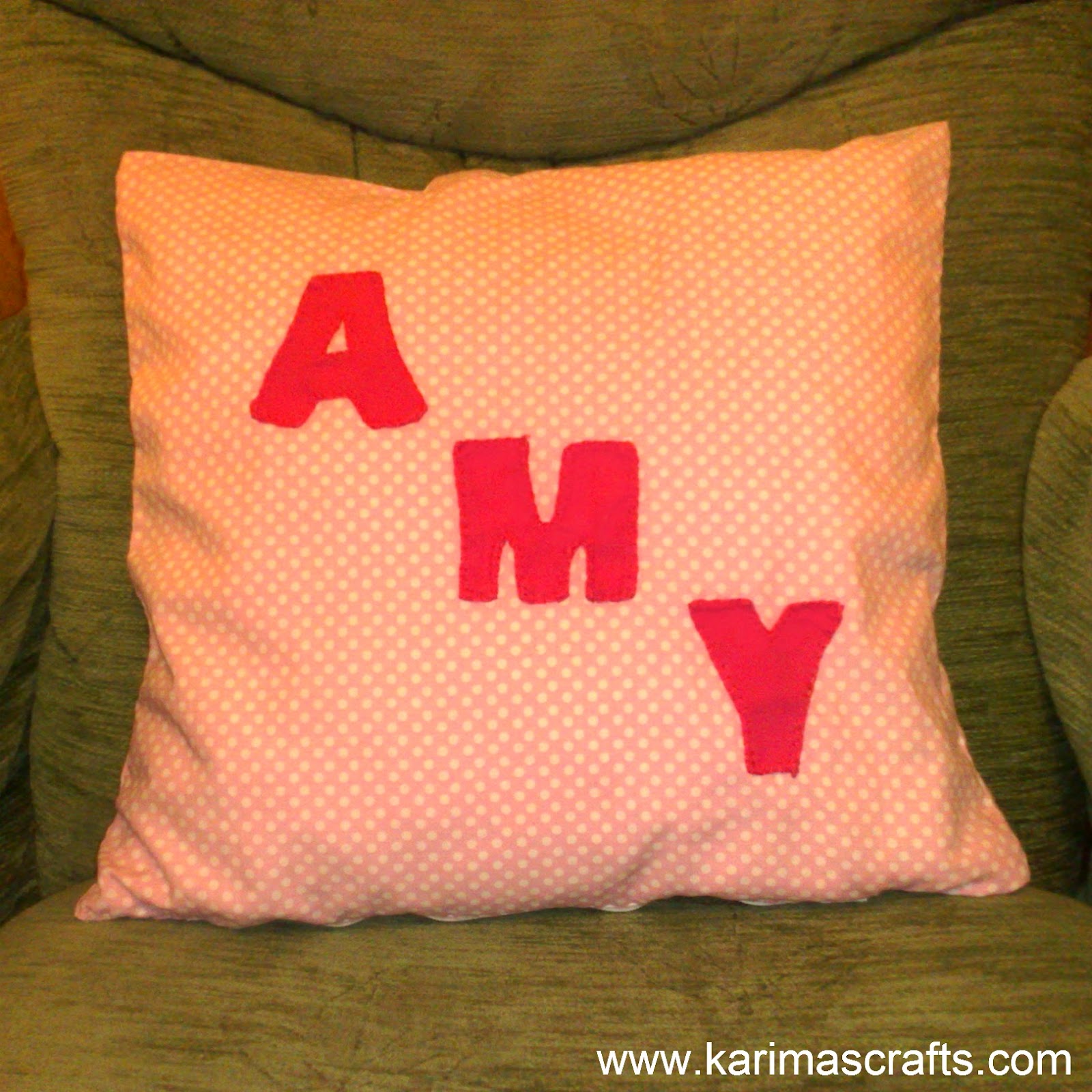 Karima's Crafts Personalised Cushion Cover Tutorial