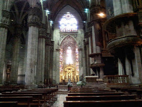 the alter inside the Duomo, Milan