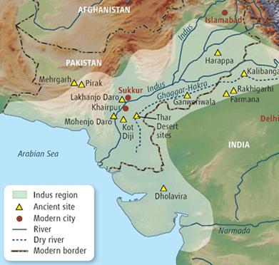 Indus River Valley Map For Kids