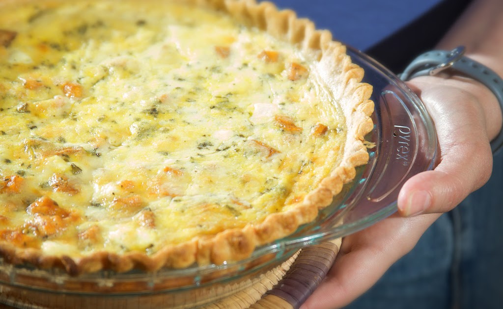 Kitchen in the Yard Quiche with Roasted Sweet Potatoes, Sage, Red