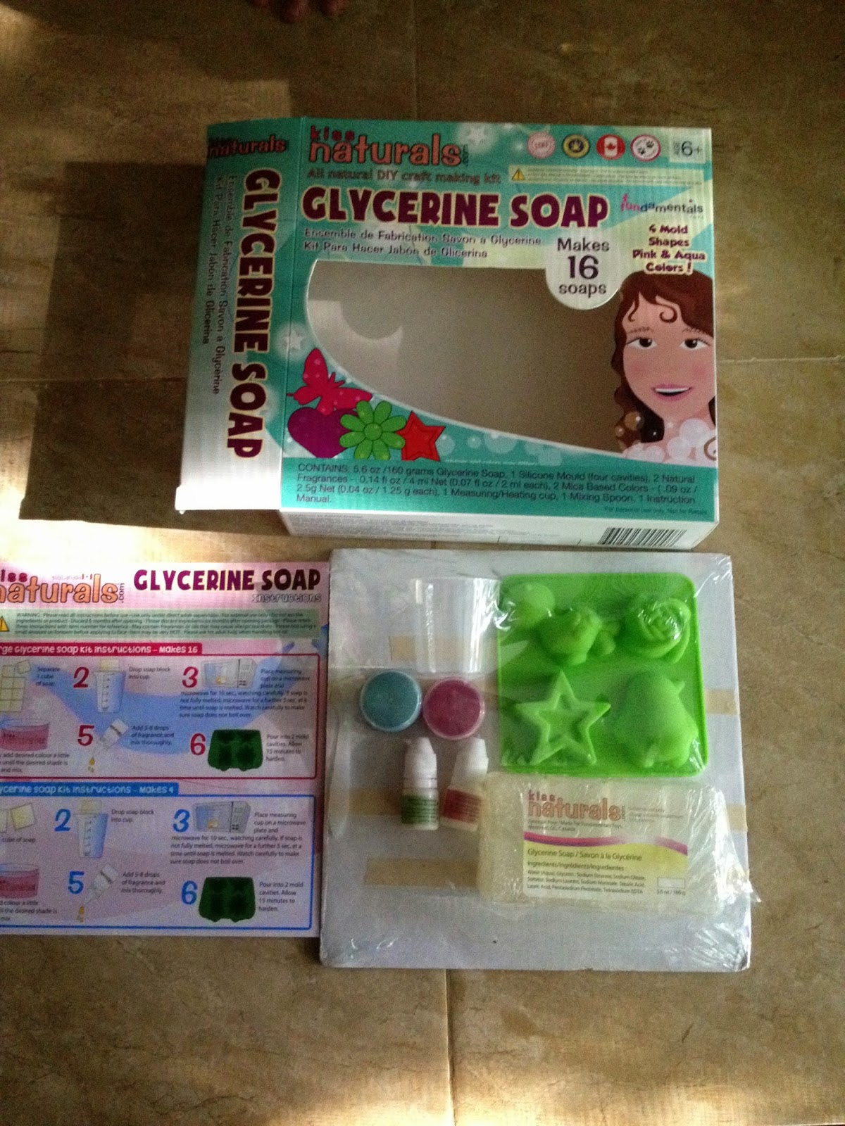 Crazy Life as Mom Kiss Naturals glycerine soap kit review and giveaway