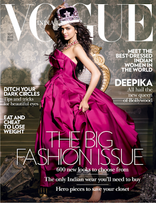 Queen of Bollywood Deepika Padukone on the cover page of Vogue-India