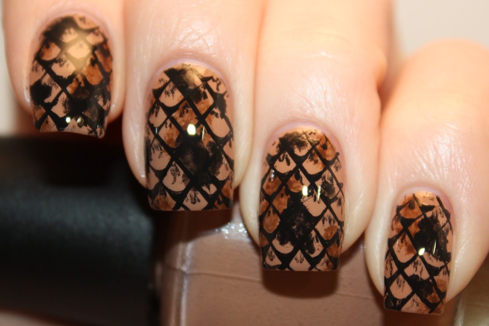10. Snakeskin Nail Art Tutorial with Water Decals - wide 1