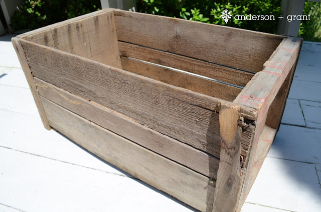 Handpainted pumpkin crate by Anderson + Grant | Mabey She Made It | #pumpkin #crate #autumn #fall #halloween