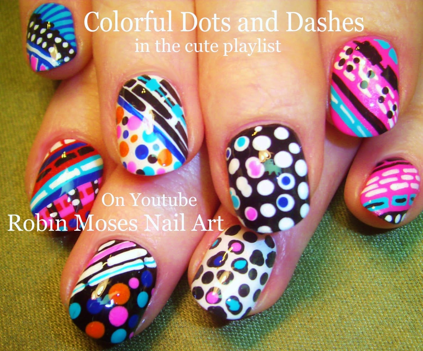 Robin Moses Nail Art Splatter Paint Nail Art Technique with Blue