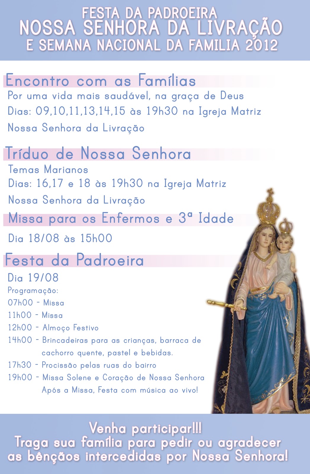 NOVENA DA PADROEIRA 2012