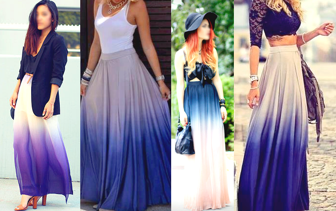 saia plissada degrade