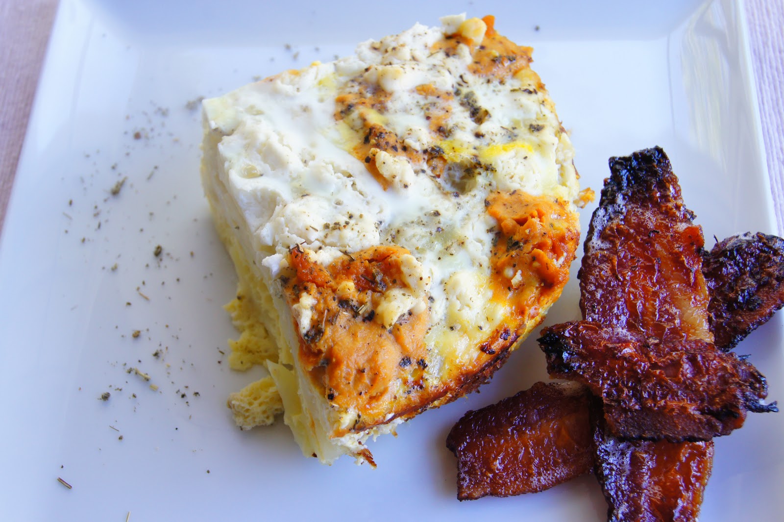 headtones Pumpkin + Goat Cheese Breakfast Casserole