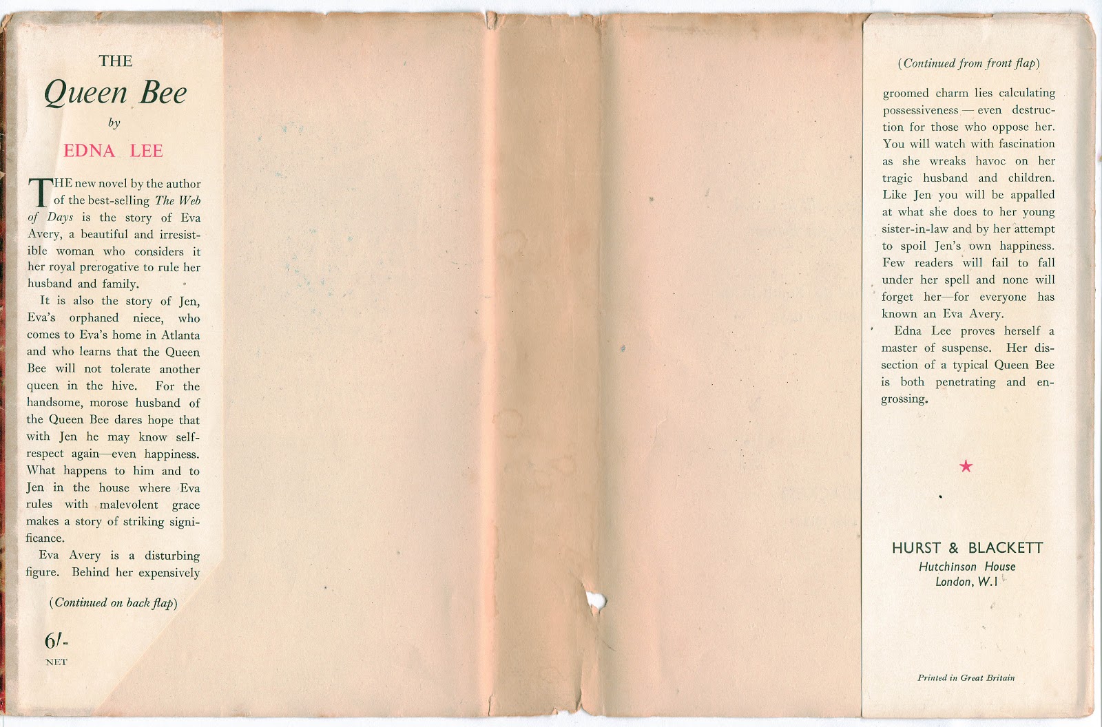 THE QUEEN BEE BOOK COVER, SPINE & TEXTURE