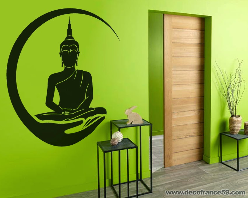 Sticker bouddha et main zen