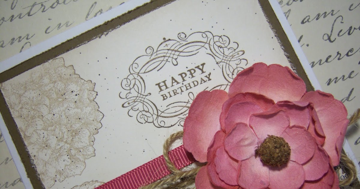 CHRISTINA'S EMBELLIES Happy Birthday Flower Vintage