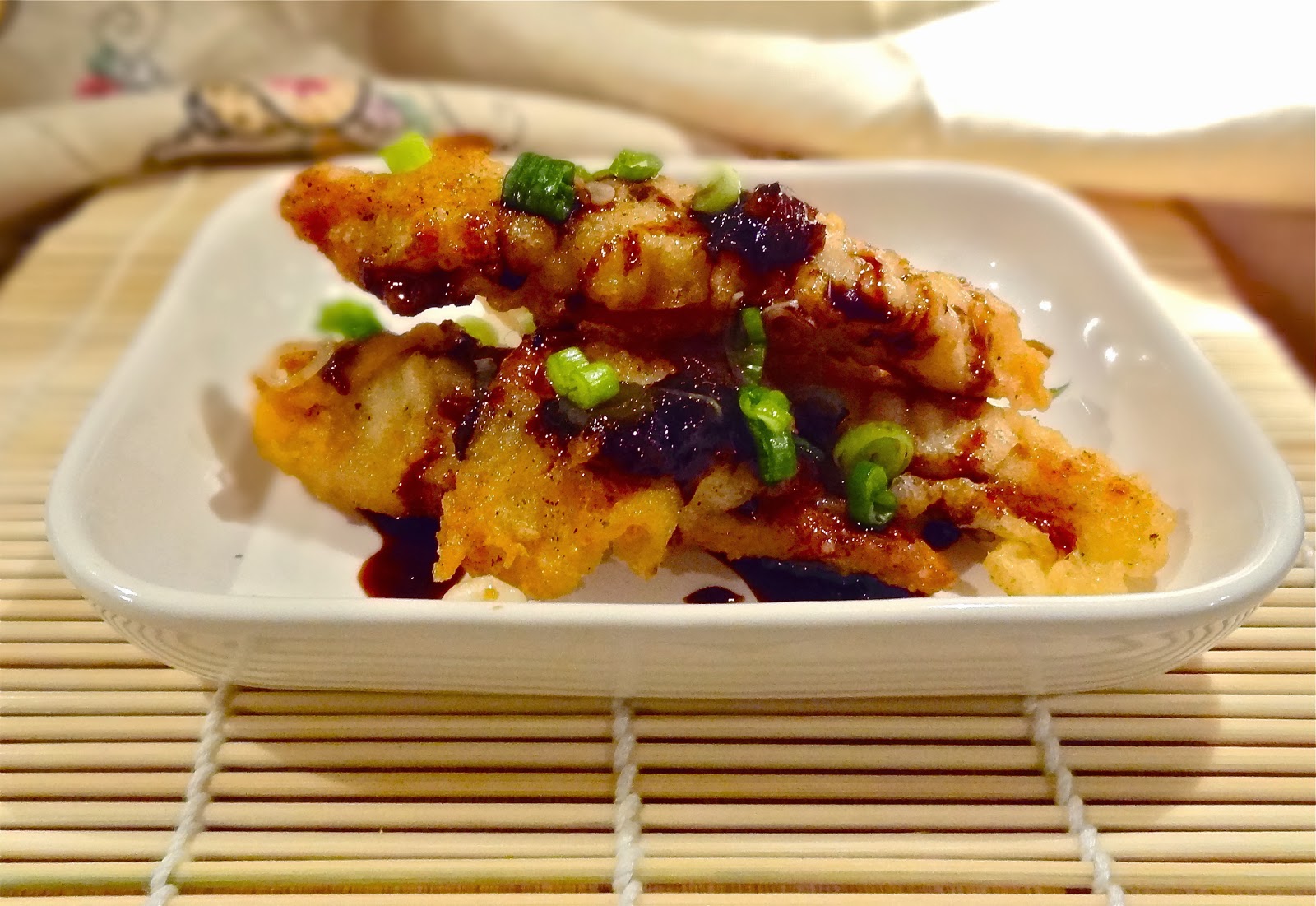 Fish Tempura in sweet spicy ginger sauce
