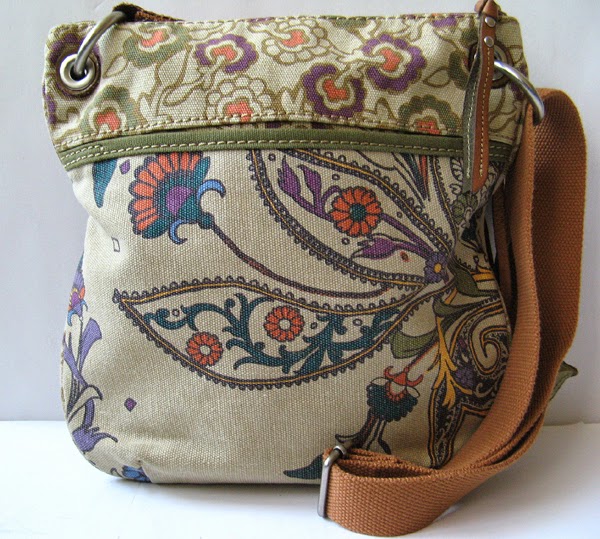 NEW FOSSIL HANDBAG FOSSIL "Ansley" Printed CANVAS CROSSBODY HANDBAG