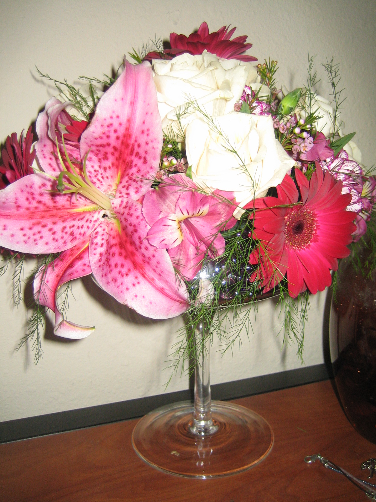 Denise's Press Fractions Wine Blog Wine Glass Flower Arrangements