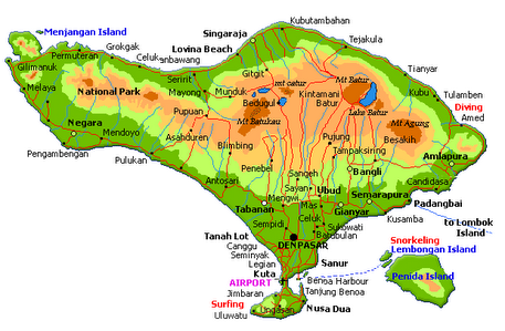 peta pulau bali