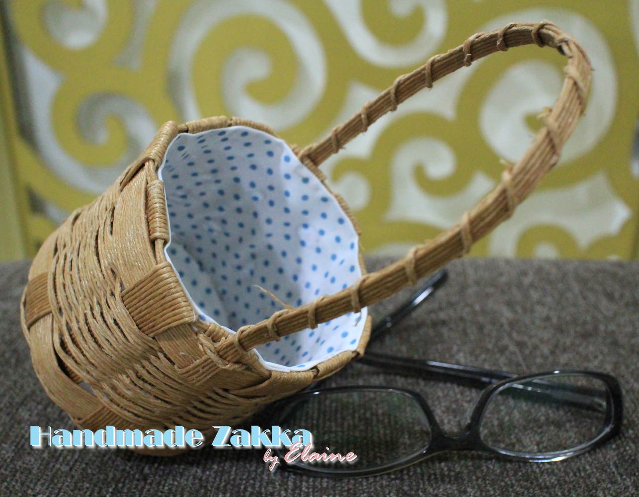 Handmade Zakka by Elaine Paper String Basket with Lining