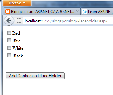 Add a CheckBoxList to a PlaceHolder output