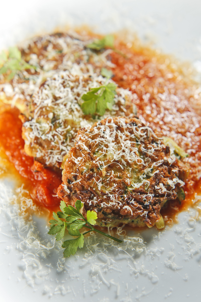 The Chubby Vegetarian Zucchini and Garbanzo Bean Pancakes (Gluten Free)