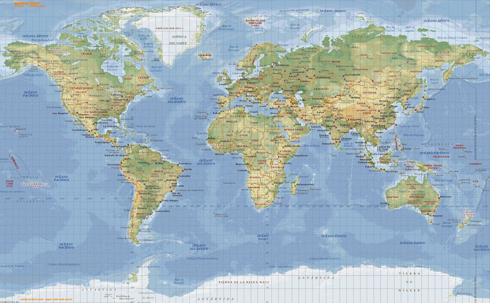 Mapa mundial en español - Imagui