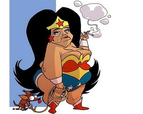 12-Wonder-Woman-Diana-Prince-Donald-Soffritti-Cartoon-Cartoonist-Superheroes-in-Old-Age-www-designstack-co