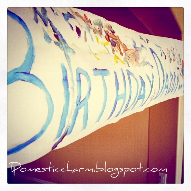 Domestic Charm Finger Paint Birthday Banner