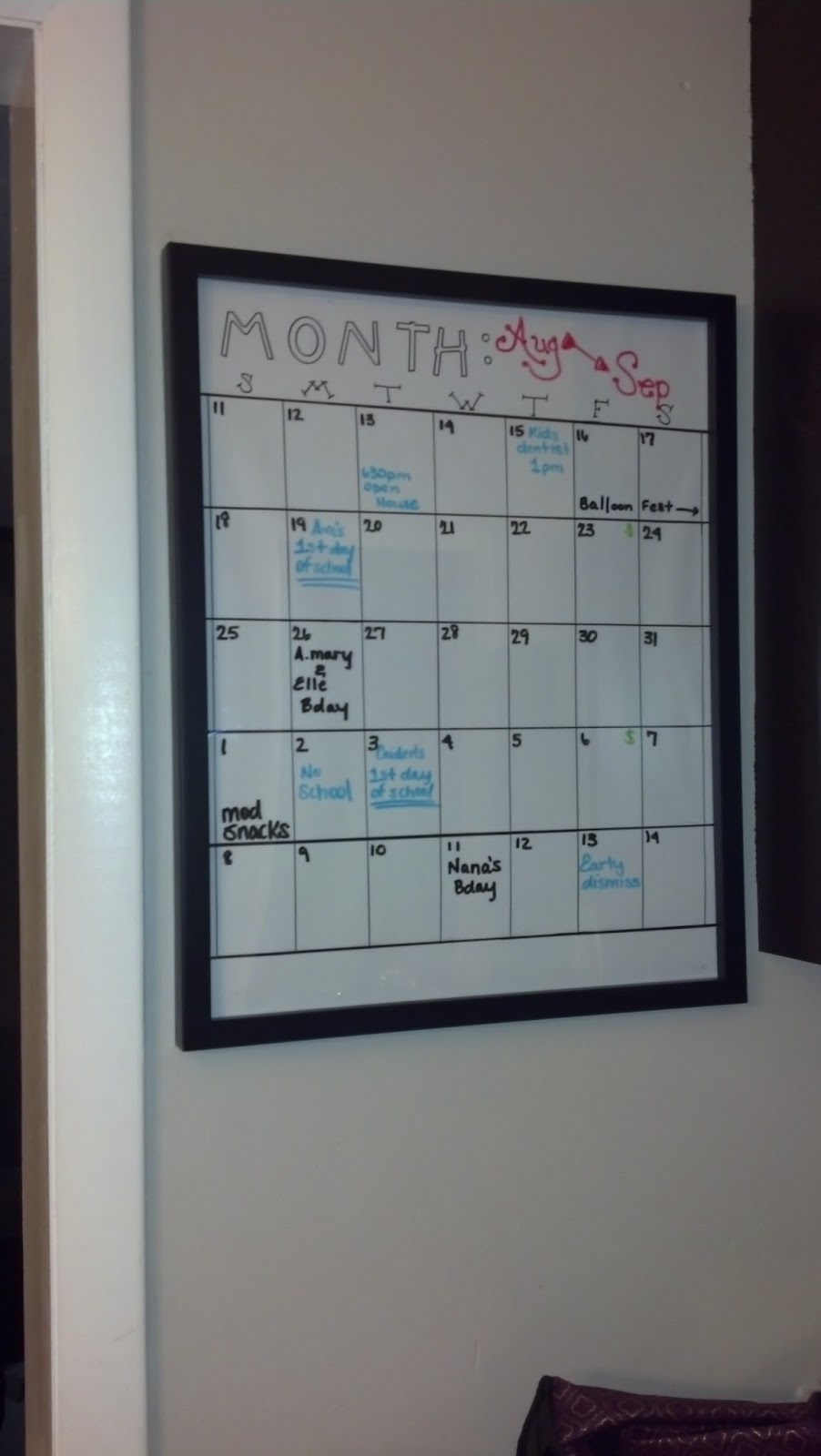 See Girls Blog Dry Erase Calendar