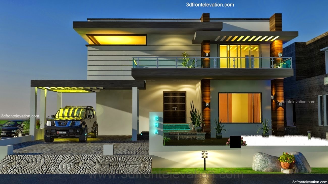 3D Front Elevation.com: 2, 2 KANAL DHA Karachi MODERN CONTEMPORARY ...
