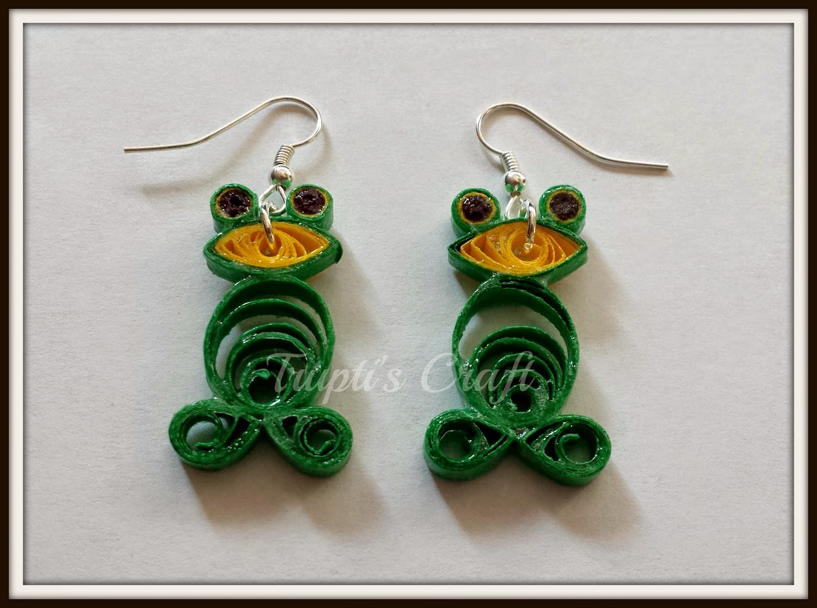 Trupti's Craft Paper Quilling Frogs