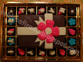 Chocolate Box Rectanguler Flower & 35 pcs praline with text full