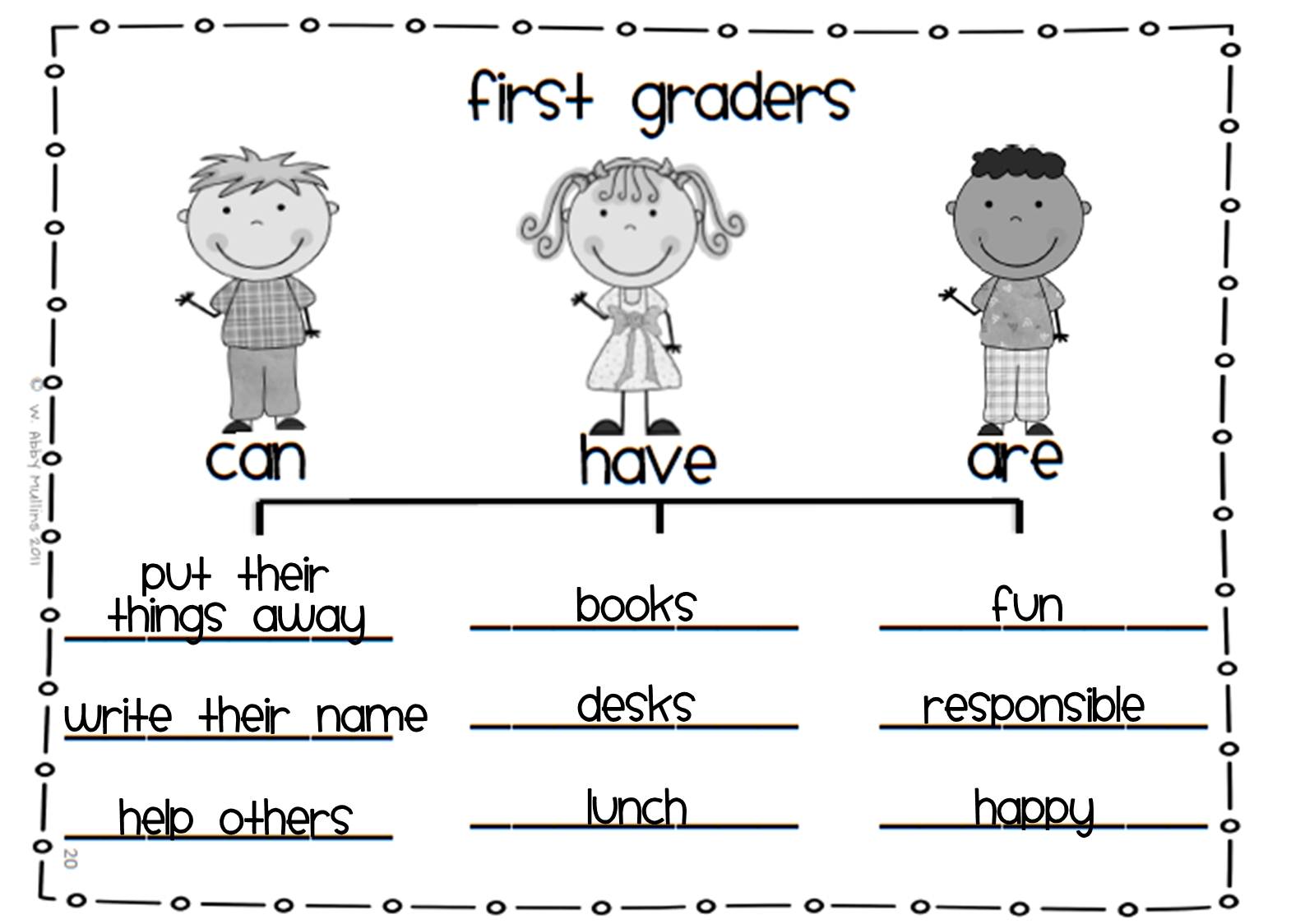 First Grade Charades: First Day Fun!