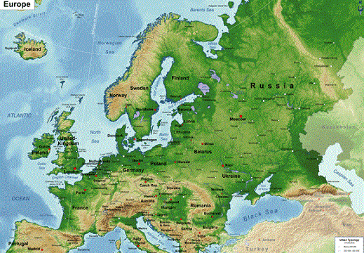 Kartta Eurooppa Alue Poliittinen