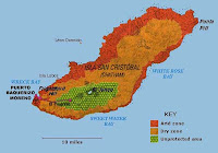 Map of San Cristobal, Galapagos showing visitor sites and zones